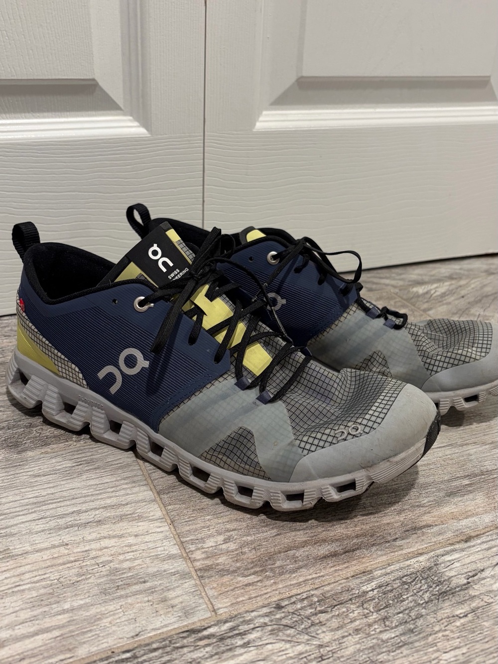 On Running Men’s Athletic Shoes - Navy, Gray & Yellow
